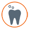 icona del dente a forma di cerchio